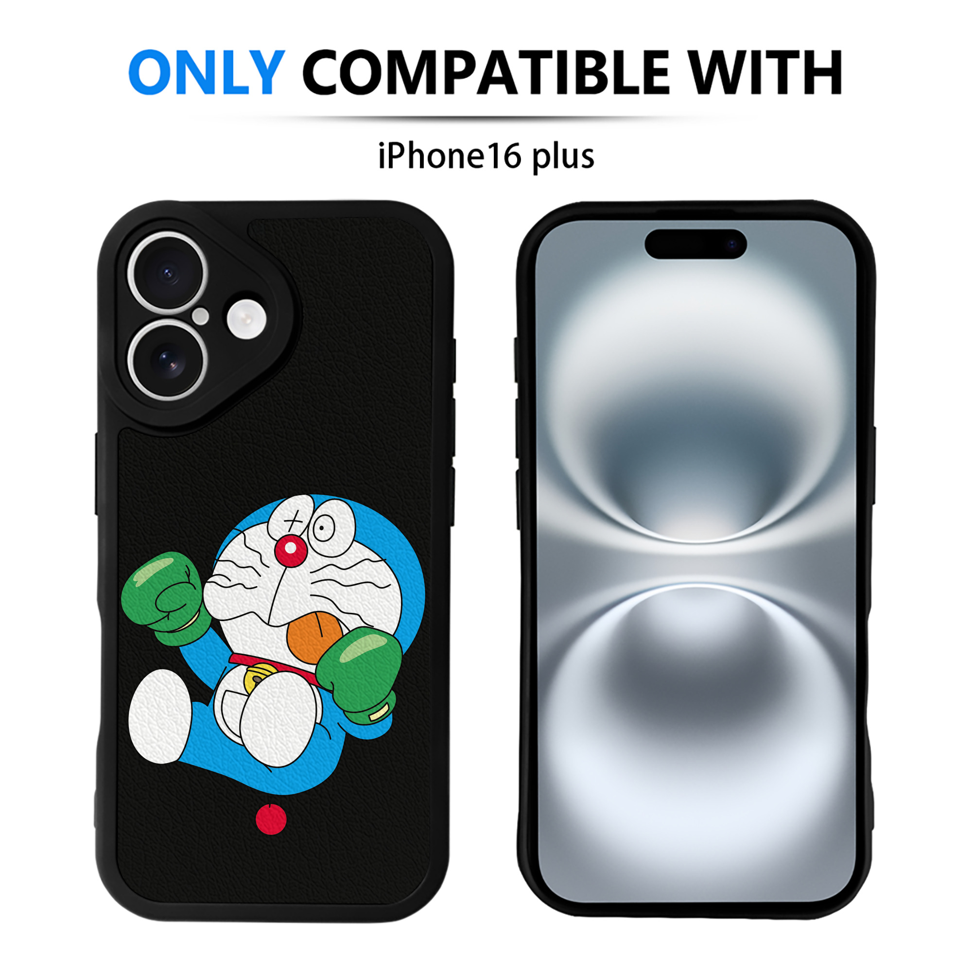 （画像用） ドラえもん Doraemon 【iPhone 16シリーズ対応】シリコンスマホケース（レザー調） 材質：シリコン